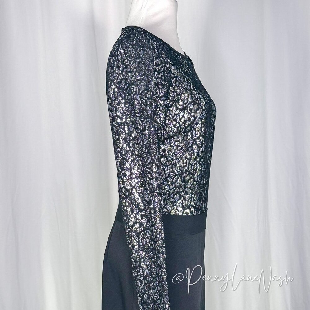Michael Kors Metallic Sequined Lace Tuxedo Jumpsuit - Picture 5 of 13